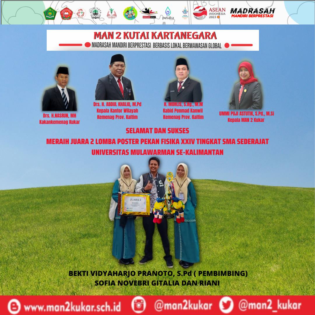 Dua siswa MAN 2 Kukar Raih Juara 2 Lomba Poster Pekan Fisika XXIV